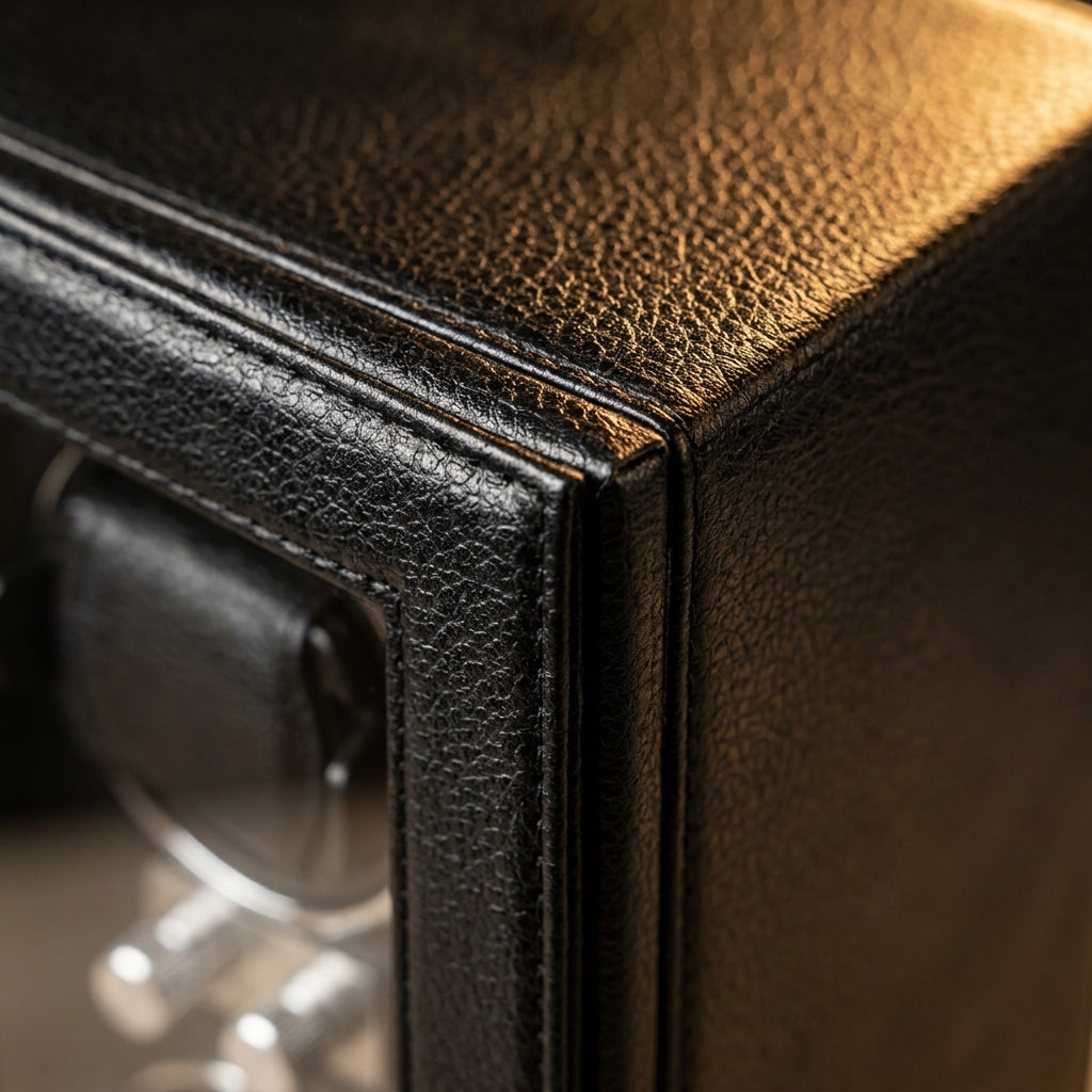 Remontoir Automatique 2 Montres – Maubert, gros plan sur les finitions, finition noire