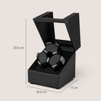 Remontoir Automatique 3 Montres – Montaigne, schéma des dimensions, finition noire
