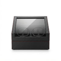 Remontoir Automatique 4 Montres + Rangement 6 Montres – Madeleine, vue de face sur fond clair, finition noire